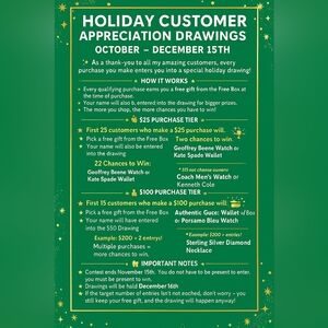 Holiday Customer Appreciation Drawings Poster